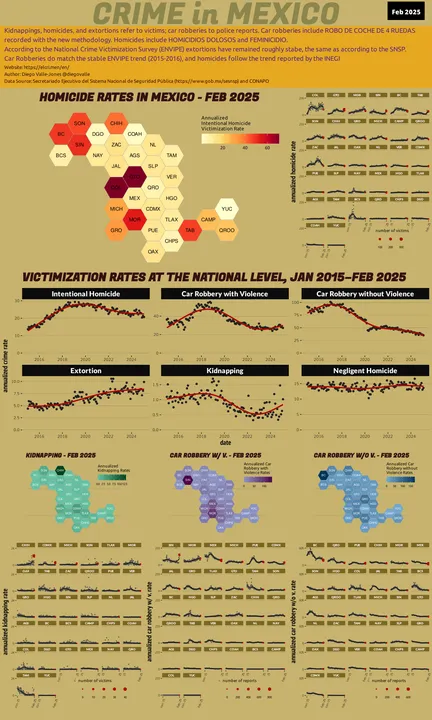 Feb 2025 Infographic of Crime in Mexico