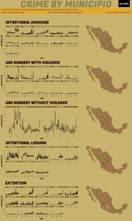 Jan 2025 Infographic of Crime in Mexico