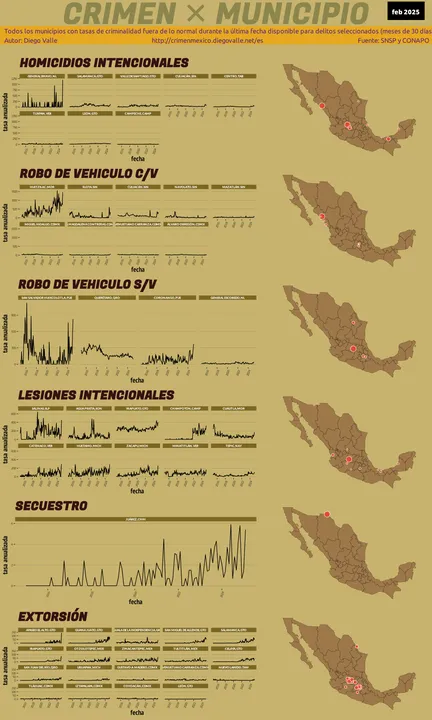 Infográfica del Crimen en México - Feb 2025