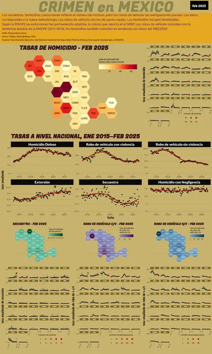 Infográfica del Crimen en México - Feb 2025